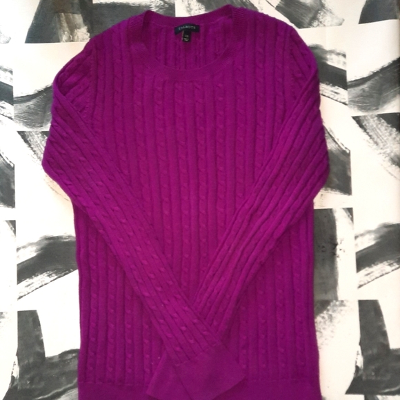 Talbots Fuscia Cable Knit Sweater NWOT size xsmall - Picture 2 of 3